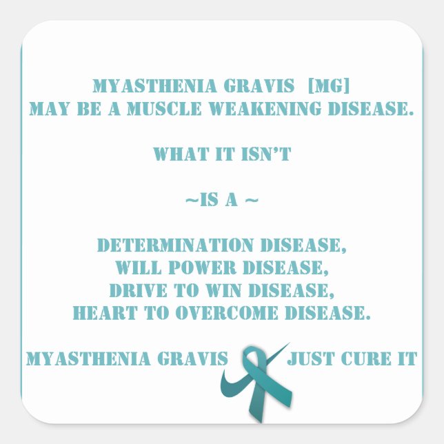 Sticker Carré Sensibilisation à Myasthenia Gravis (Devant)