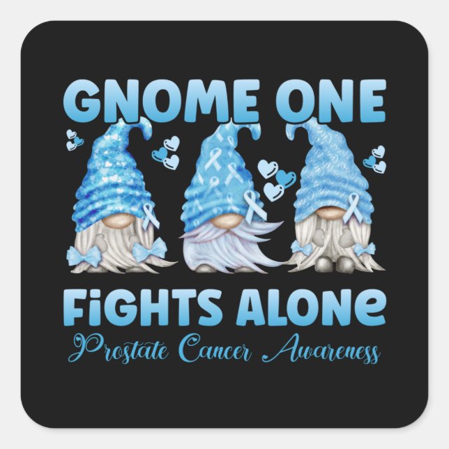 Sticker Carré Sensibilisation au cancer de la prostate Gnome ble (Devant)