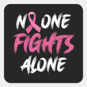 Sticker Carré Sensibilisation au cancer du sein Ruban rose T-shi