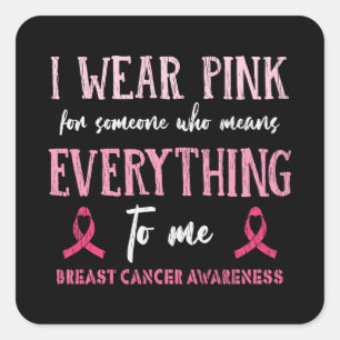 Sticker Carré Sensibilisation au cancer du sein Soutien aux amis