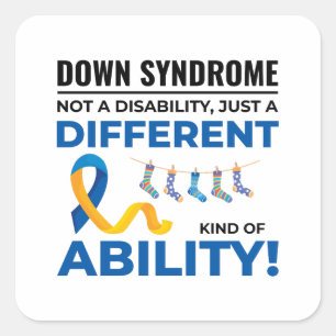 Sticker Carré Sensibilisation au syndrome de Down Capacité diffé