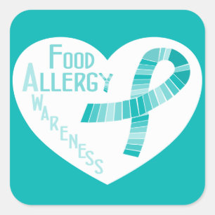 Sticker Carré Sensibilisation aux allergies alimentaires Coeur d