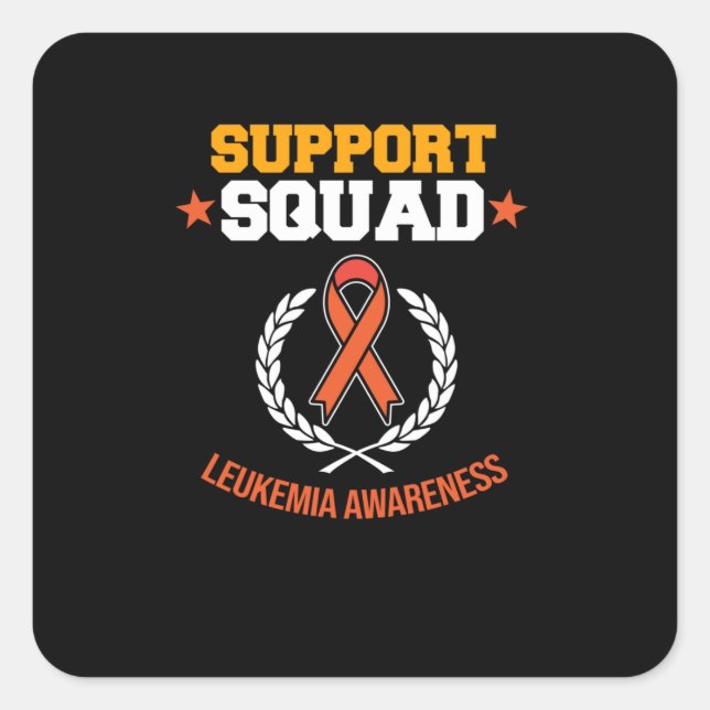 Sticker Carré Sensibilisation de l'équipe de soutien à la leucém (Devant)