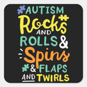 Sticker Carré Sensibilisation sur l'autisme T-shirt116