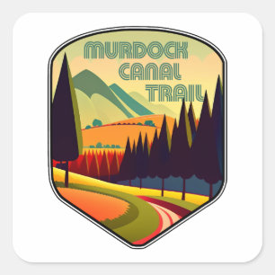 Sticker Carré Sentier Murdock Canal Trail Utah Couleurs
