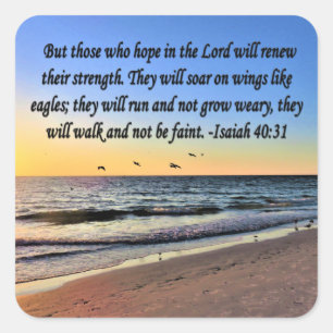 STICKER CARRÉ SERENE ISAIAH 40:31 CONCEPTION DE SCRIPTURE