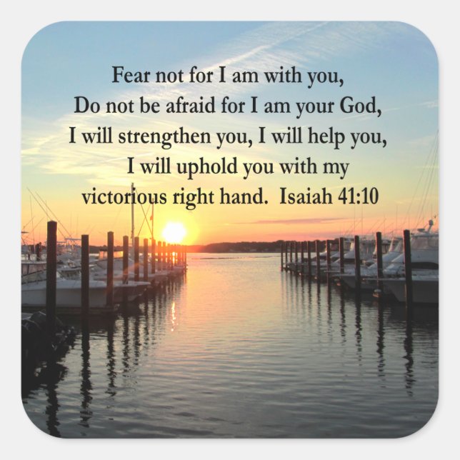 STICKER CARRÉ SERENE ISAIAH 41:10 SUNSET PHOTO DESIGN (Devant)
