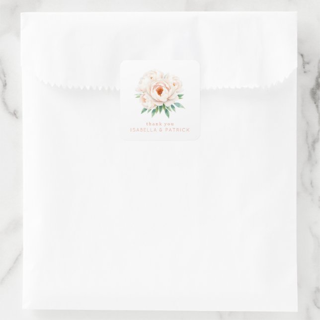 Sticker Carré Serene Pink Floral Gratitude (Sac)