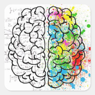 Sticker Carré série de cerveau
