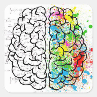 Sticker Carré série de cerveau