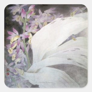 Sticker Carré Série de fleurs II- Phaius