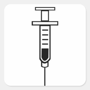 Sticker Carré Seringue Médicale