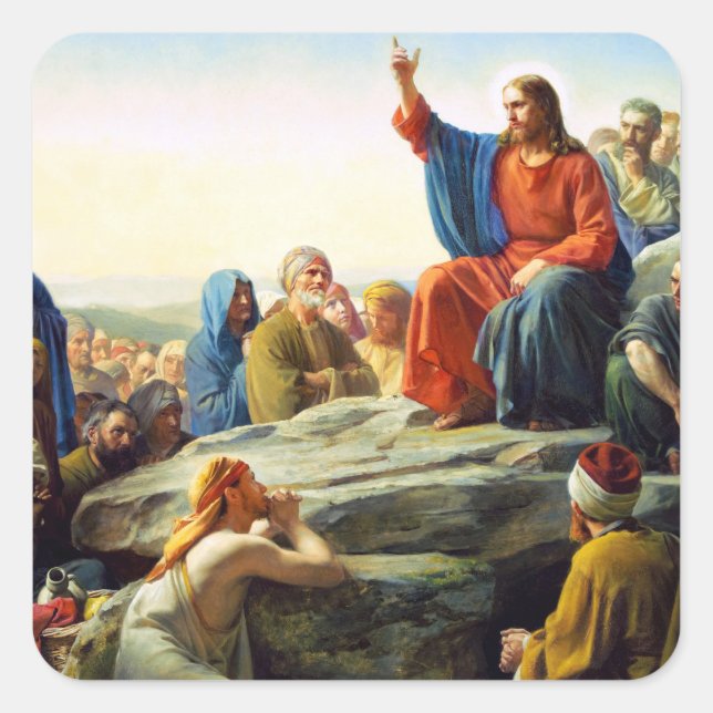Sticker Carré Sermon sur le mont par Carl Bloch (Devant)