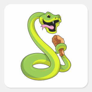 Sticker Carré Serpent au poulet