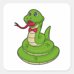 Sticker Carré Serpent avec cravate de cabot