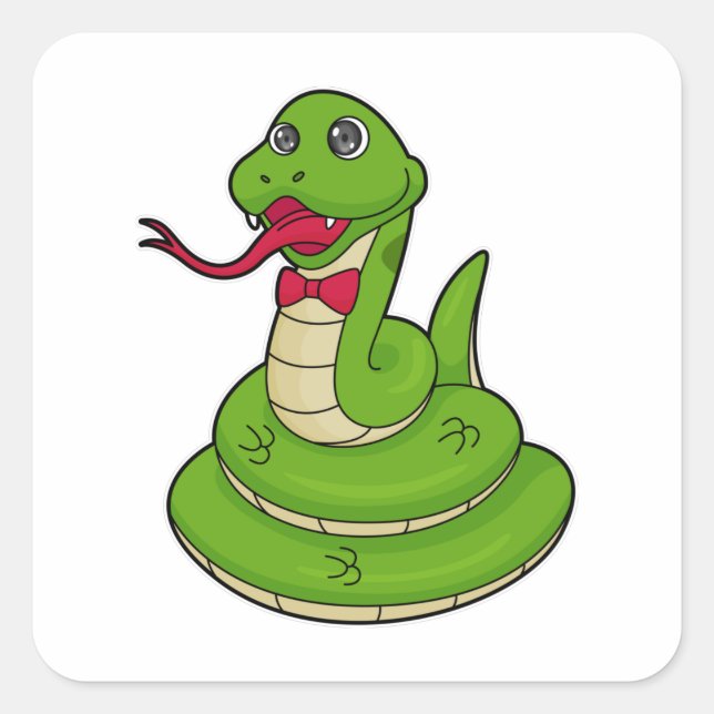 Sticker Carré Serpent avec cravate de cabot (Devant)