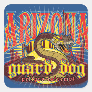 Sticker Carré Serpent d'Arizona sur ses gardes
