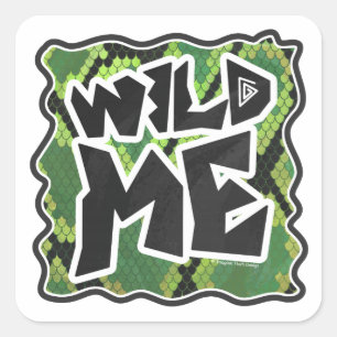 Sticker Carré Serpent Wild Me noir et vert impression