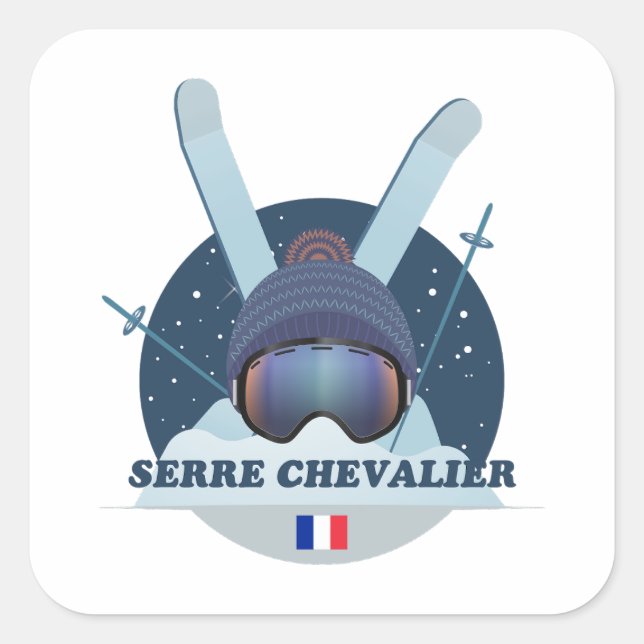 Sticker Carré Serre Chevalier Station de ski (Devant)