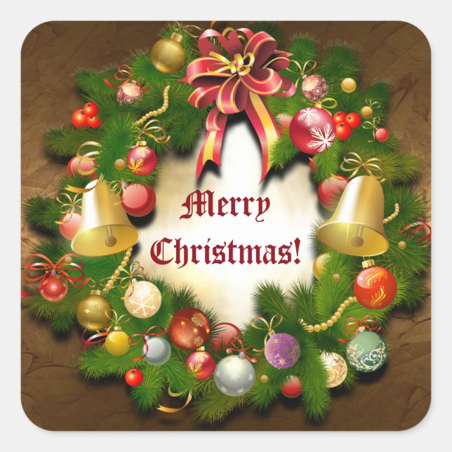 Sticker Carré Serre Xmas personnalisable (Devant)
