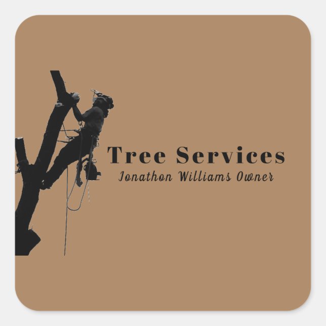 Sticker Carré Service d'ajustement de l'arbre professionnel Brow (Devant)