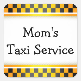 Sticker Carré Service de taxi de maman