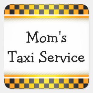 Sticker Carré Service du taxi de la maman