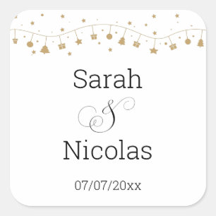 Sticker Carré serviettes mariages minimaliste personnalisées