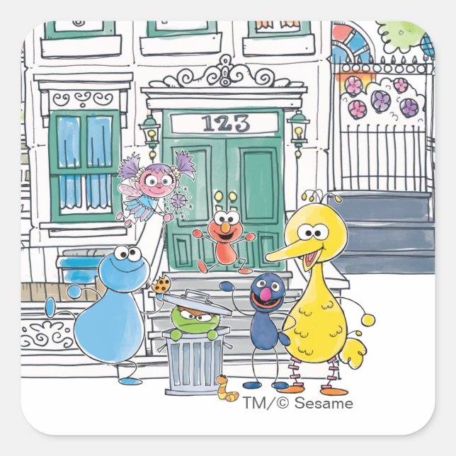 Sticker Carré Sesame Pals Doodley Graphisme (Devant)