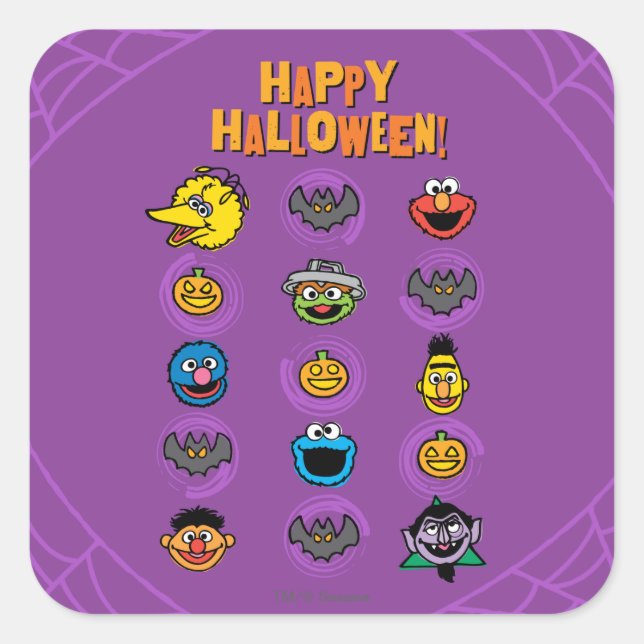 Sticker Carré Sesame Street Pals - Happy Halloween ! (Devant)