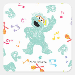 Sticker Carré Sesame Street   Rosita modèle gribouillis musical