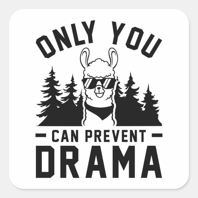 Sticker Carré Seule la prévention du drame (Devant)