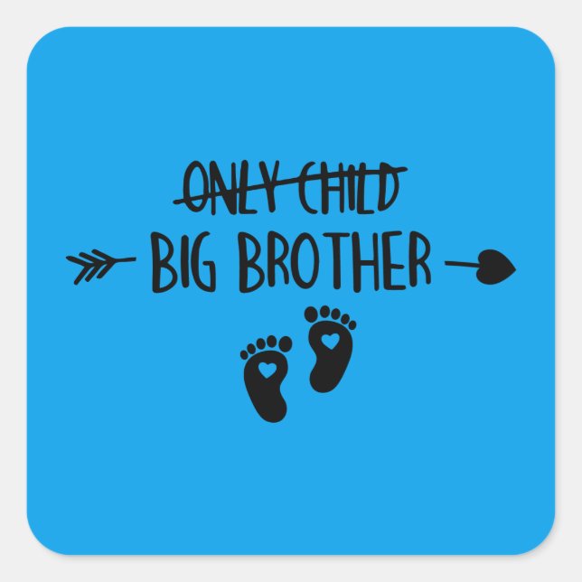 Sticker Carré Seulement les enfants traversent maintenant Big Br (Devant)