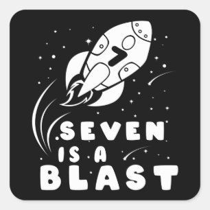 Sticker Carré SEVEN est le septième anniversaire de l'anniversa