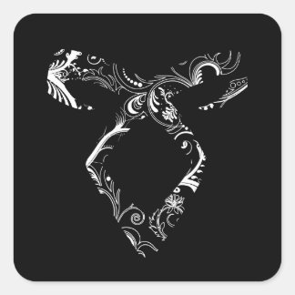 Sticker Carré Shadowhunters rune floral blanc