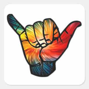 Sticker Carré Shaka Rainbow