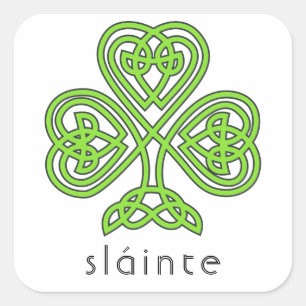 Sticker Carré Shamrock celte Sainte Vert Saint Patrick