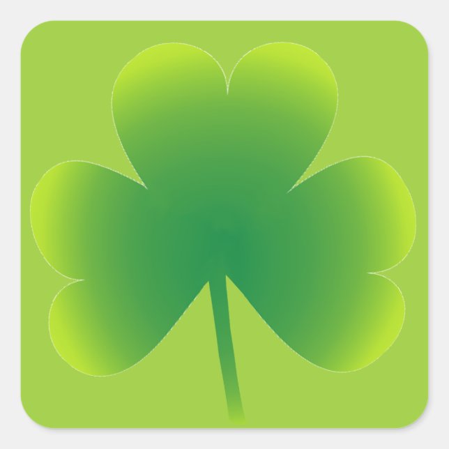 Sticker Carré Shamrock de la Saint Patrick (Devant)
