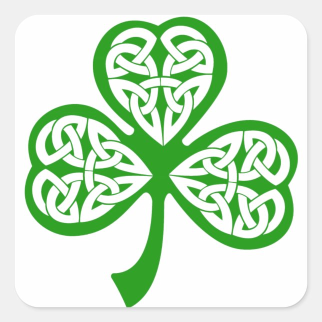 Sticker Carré Shamrock de noeud celtique (Devant)