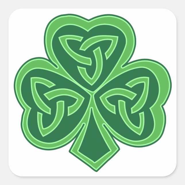 Sticker Carré Shamrock de noeud celtique (Devant)