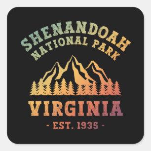 Sticker Carré Shenandoah National Park Virginia USA