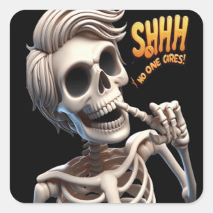 Sticker Carré SHHH... Personne Ne Se Soucie D'Être Unique Et Chi