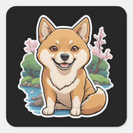 Sticker Carré Shiba Inu