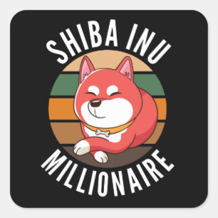 Sticker Carré Shiba Inu Coin Millionaire Shib Army