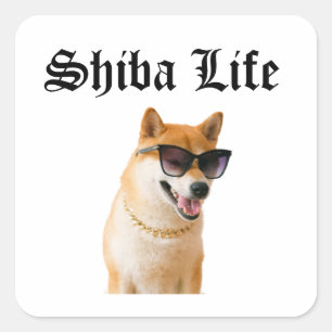 Sticker Carré Shiba Life