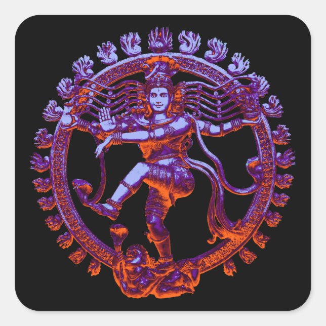 Sticker Carré Shiva Nataraja danse (Devant)