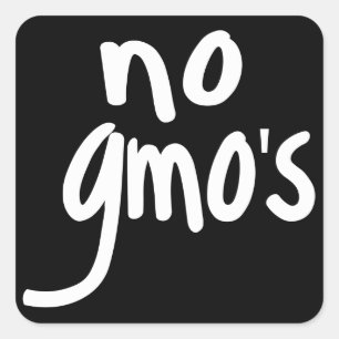 Sticker Carré Shout No OGM Protège notre alimentation Noir