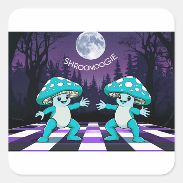 Sticker Carré Shroom Boogie Tshirt (Devant)