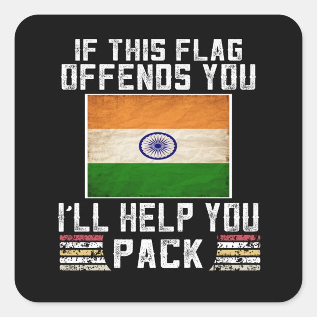 Sticker Carré si ce drapeau vous offense, je vous aiderai (Devant)