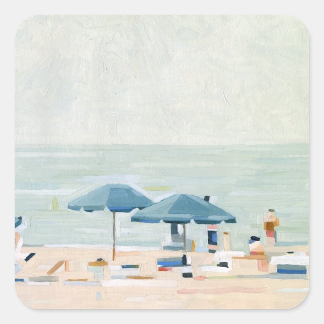 Sticker Carré Si c'est les plages (Devant)